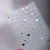 Nuevas Pegatinas para Uñas 3D de Dibujos Animados Láser Coloridas con Forma de Corazón, Decoraciones para Uñas Autoadhesivas Impermeables de Larga Duración