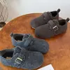 Nuevos Zapatos Birkenstock Casuales Retro con Forro de Felpa Cálido para Mujer, Otoño e Invierno 2026, Zapatos Planos Versátiles sin Cordones de Punta Redonda