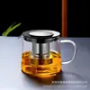 Diretamente do fabricante: infusor de chá de vidro com tampa preta, bule de chá de vidro resistente ao calor, filtro de aço inoxidável e bule de chá de vidro