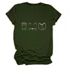 Taza, Gato, Libro, Comercio Transfronterizo, Amazon Wholesale, Corte Holgado, Versátil, Cómodo, Casual, Tallas Grandes, Manga Corta a la Moda