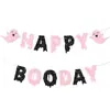 Novas decorações de bandeirinhas de Halloween, adereços para arranjo de cena de festa, guirlanda de fantasma rosa, etc.