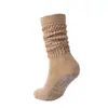 Calcetines de yoga de tubo largo, calcetines de algodón, calcetines largos de rizo, calcetines antideslizantes de fitness Pilates para mujer, suelas engrosadas, calcetines deportivos unisex