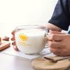 Taza de Desayuno Personalizada de Estilo Nuevo con Asa, Vaso de Leche de Vidrio, Taza Grande para Cereales, Vaso tipo Barriga para Yogur, Vaso de Agua Imprimible