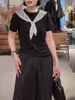 Camiseta de manga corta con estampado de encaje tridimensional, estilo nuevo de verano para mujer, transpirable, versátil, adelgazante, elegante y rejuvenecedora, para mujeres petite