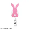Rabbito Bordado Fácil Rollo Pascua Botón de Tirar Retráctil Regalo Colorido Pinza de Cocodrilo Estilo Insignia Fácil de Tirar