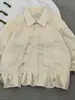 Nueva Chaqueta Camisa de Botones Estilo Chino para Mujer, Estilo Corto con Dobladillo Fruncido y Mangas de Linterna, Diseño Único, Top Estilo Nacional