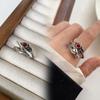 Anillo ZHIYUN de plata de ley 925, de lujo ligero, no se decolora, con circonita de alta gama, cruz, joyería transfronteriza, exagerado, hip hop, abierto, para mujer