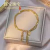 Pulsera de acero de titanio transfronteriza europea y americana nueva, no se decolora, para mujer, moderna, versátil, de alta gama, joyería de lujo ligero, no se decolora