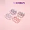 Estuche para Lentes de Contacto con Tapa Antitorsión, Caja de Lentes de Belleza Transparente de Alta Gama Estilo Ins, Caja Compacta y Portátil para Almacenamiento
