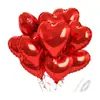 Globos de Película de Aluminio con Forma de Corazón Rojo Transfronterizos 12 Piezas 18 Pulgadas Globos Decorativos para el Día de San Valentín Fiesta de Bodas Decoración de Boda