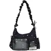 Bolso ita estilo japonés Y2K para mujer, bolso de hombro transparente con retazos de gran capacidad, bolso cruzado dulce para niñas y estudiantes de secundaria