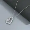 Corrente Elegante para Clavícula Banhada a Ouro Real com Zircônia Microincrustada Design de Nicho Feminino Coração de Pêssego Colar Corrente de Pescoço da Moda para Estudantes Tendência