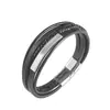 En Stock Estilo Transfronterizo Europeo y Americano Acero Inoxidable Pulsera de Cuero para Hombre Cuerda de Cuero Multicapa Hebilla Magnética Pulsera para Hombre En Stock