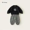 [Colección Infantil Estampado de Leopardo] Pantalones Largos para Niños, Sudaderas para Niños Pequeños, Faldas Sueltas para Niñas, Conjuntos de Dos Piezas para Niños