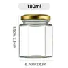 Frascos Sellados de Múltiples Especificaciones en Stock, Botellas Hexagonales de Vidrio Transparente para Miel y Mermelada, Botellas Pequeñas Mini para Degustación, Botellas Dispensadoras de Miel