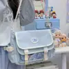 Bolsa Transversal Mensageiro Nuvem Azul Sal de Leite Menina Doce Japonesa Transparente Bidimensional Bolsa de Ombro DIY