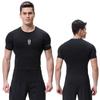 Amazon Roupa Fitness Masculina Verão Alta Elasticidade Respirável Legging Treino de Basquete Corrida Esportes Camiseta de Manga Curta