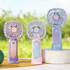 Ventilador Mini Portátil Recarregável Manual de Três Velocidades Suave e Fofo USB para Exterior de Bolso Ventilador de Presente