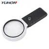 Lupa plegable de mano HD con doble aumento, 6 luces LED, 2 detectores UV de dinero, para lectura de escritorio, multiusos