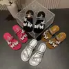 Pantuflas Frescas Estilo Hada Mariposa con Pedrería para Mujer 2026 Verano Exteriores Planas de Doble Uso Versátiles Estilo Francés Slip-On de Moda