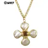 Wt-Jn346 Colgante Forma de Cruz de Molino de Viento con Concha, Amatista y Turquesa Cadena Delgada Collar Unisex