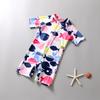 Traje de baño para niños y niñas de una pieza, de secado rápido, cálido, de manga larga, con protección solar, de dibujos animados, para bebés y niños