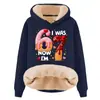 Sudadera con Capucha y Cordón de Manga Larga Holgada Casual de Gran Tamaño para Otoño e Invierno, Composito de Imitación de Algodón, Lana de Cordero, Hombro Caído