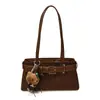 2026 nuevo bolso de hombro de moda retro, colorblock versátil, para ir al trabajo, casual, diseño texturizado, con un toque de alta gama, también adecuado como bolso de axila