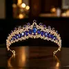 Nueva Corona de Novia de Lujo con Diamantes Completa Diadema Accesorios para Vestido de Novia Elegante Temperamento Corona de Novia de Cristal Accesorios para el Cabello