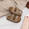 2025 Verão Novo Sandálias de Meninos Respiráveis Velcro Infantil Antiderrapante Solado Macio Sapatos de Praia Meninas Casual Vintage