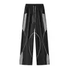 Pantalones Deportivos Casuales de Exterior con Retazos Rayados Retro Americanos Nuevos para Primavera 2026 para Hombres y Mujeres, Pantalones Largos Elegantes y Modernos