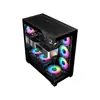 Ensamblaje de computadora de escritorio para gaming personalizado de fábrica para e-sports y cibercafés, juego completo con gabinete transparente de colores en el lateral