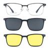 2263 Nuevo Set Magnético de Metal de Medio Marco Tendencia Gafas de Visión Nocturna Miopía Hombres Mujeres Gafas de Sol de Negocios de Alta Gama