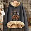 Sudadera con Capucha de Terciopelo de Cordero de Peso Pesado para Hombre Invierno Ins Marca de Tendencia Versátil Holgada Talla Grande Forrada de Polar Engrosada Chaqueta Casual