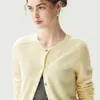 Cárdigan de Cachemira de Color Sólido con Cara Sonriente Bordada para Mujer, Manga Larga, Cuello Redondo, Adelgazante, Versátil, Suéter Base, Prenda Exterior de Capa de Moda