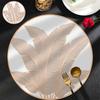 Tapete de isolamento térmico antiderrapante para hotel Palm Leaf, tapete redondo antiderrapante resistente a altas temperaturas para utensílios de mesa e pote de areia em PVC