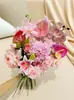 Flores Artificiais Peônia Rosa Flor Artificial Buquê de Flores Decoração de Mesa Sala de Estar Decoração Biomórfica Girassol Arranjo de Flores Ornamento