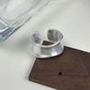Anillo de Plata de Ley S925 Irregular Esmerilado de Cara Ancha para Mujer Matsumoto Huinai con Anillo Personalizado Simple INS Elegante