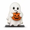 Adornos de escritorio de madera con temática de Halloween lindos y transfronterizos, con forma de calabaza, para repisa de ventana del hogar y decoraciones navideñas