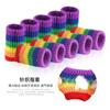 Luva de dedo elástica de nylon arco-íris para basquete, badminton, esportes, luva de dedo respirável, equipamento de proteção esportiva para dedos