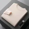 Suéter de Lana de Punto Redondo de Primera Línea Otoño e Invierno para Hombre, Suéter de Punto de Color Sólido, Jersey Holgado, Adecuado para Hombres Jóvenes
