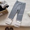 Lime Girl's Sweet Autumn New Children's Korean Style All-match Western Style Spliced Base Casual Pants Spring and Autumn Pants