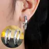 Pendientes de Aro Cruzados de Lujo Ligero Moda Circonita Venta Caliente Diseño Simple Versátil para el Lugar de Trabajo Pendientes de Temperamento de Alta Gama