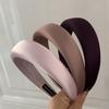 Diadema de satén de alta gama con sensación retro de color sólido, versión ancha, con esponja en la parte superior del cráneo, accesorios para el cabello, nueva horquilla para el tocado