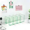 Suporte de Livro Transparente, Divisória de Mesa Espessada, Divisória de Dormitório, Estante Suporte para Livros, Caixa de Armazenamento para Livros, Prateleira Divisória de Armazenamento
