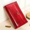 Cartera de Cuero Patentado Ruso Transfronteriza para Mujer Simple de Primera Capa de Piel de Vaca Moda Monedero de Cuero para Mujer Venta al por Mayor