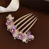 Grampo de Cabelo Pente Reverso com Pérolas para Mulheres 2025 Novo Grampo de Cabelo Elegante Artefato Grampo de Cabelo Pente de Cabelo Elegante Grampo de Cabelo Adorno de Cabeça