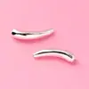 Prata Esterlina S925 Prata Lisa Brilhante Tubo Curvo Contas Espaçadoras Acessórios de Tubo Berinjela Material para Acessórios de Pulseira de Corda Trançada com Contas DIY