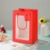 Bolsa de Ventana Bolso Transparente Floristería Paquete de Flores Bolsa de Regalo Bolsa de Regalo de Cumpleaños Bolsa de Papel Plástico con Ventana