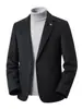 Chaqueta de traje de lana para hombre con forro de plumón desmontable para otoño e invierno, engrosada y cálida, blazer corto de negocios casual